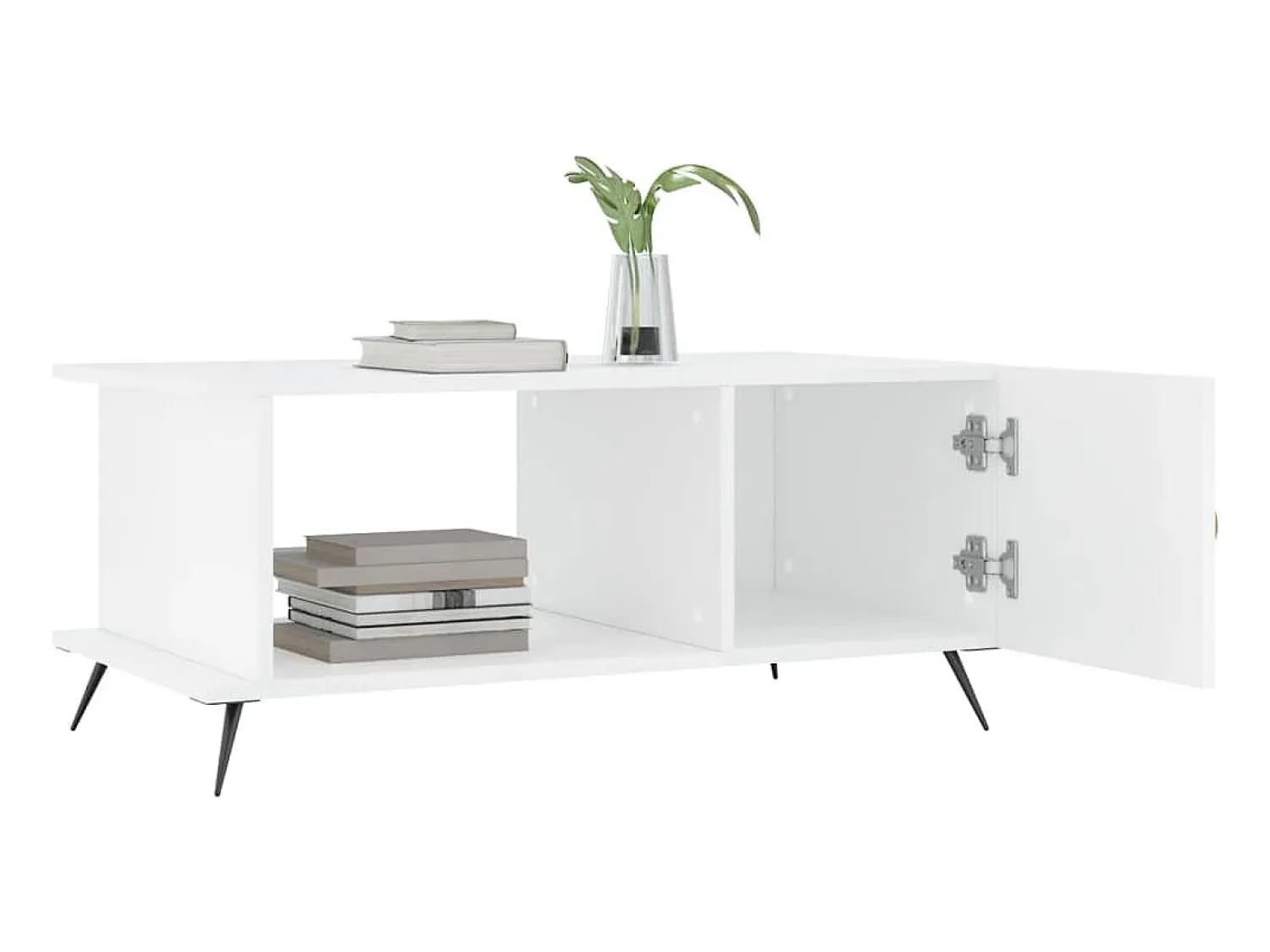 Best Mesa de centro 90x50x40 cm madeira processada brilhante PT748541 Branco