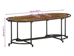 Mesa De Centro|vidaxl Mesa de centro 110x55x40 cm madeira recuperada maciça Natural claro