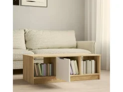 Mesa De Centro*vidaxl Mesa de centro 102x50x36 cm madeira processada branco/sonoma Bege