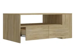 Mesa De Centro|vidaxl Mesa de centro 102x55x42 cm madeira processada carvalho sonoma Natural claro