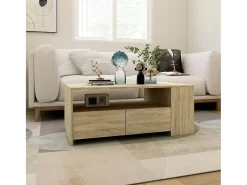 Mesa De Centro|vidaxl Mesa de centro 102x55x42 cm madeira processada carvalho sonoma Natural claro