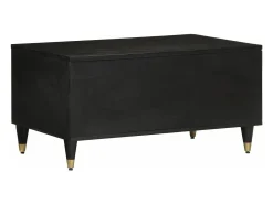 Clearance vidaxl Mesa de centro 80x50x40 cm madeira de mangueira maciça Preto