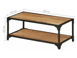 Discount vidaxl Mesa de centro 90x45x35 cm madeira de acácia maciça Natural claro