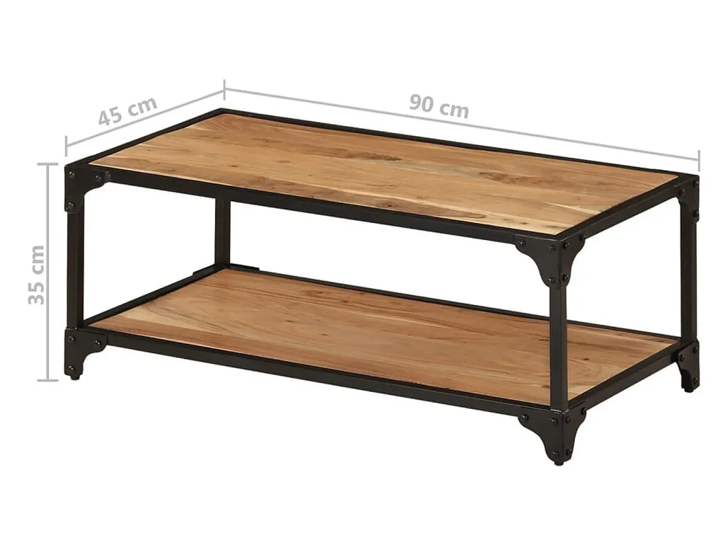 Discount vidaxl Mesa de centro 90x45x35 cm madeira de acácia maciça Natural claro