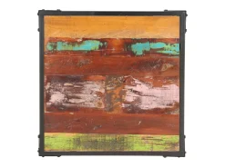 Mesa De Centro* Mesa de centro 60x60x35 cm madeira recuperada maciça PT642509 Multicor