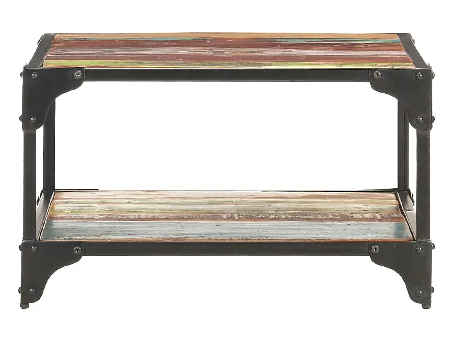 Mesa De Centro* Mesa de centro 60x60x35 cm madeira recuperada maciça PT642509 Multicor
