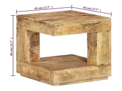 vidaxl Mesa de centro 45x45x40 cm madeira de mangueira maciça^ Mesa De Centro