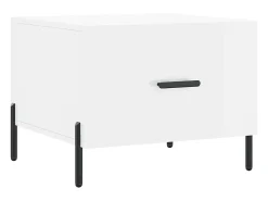 Mesa De Centro| Mesa de centro 50x50x40 cm madeira processada brilhante PT699819 Branco
