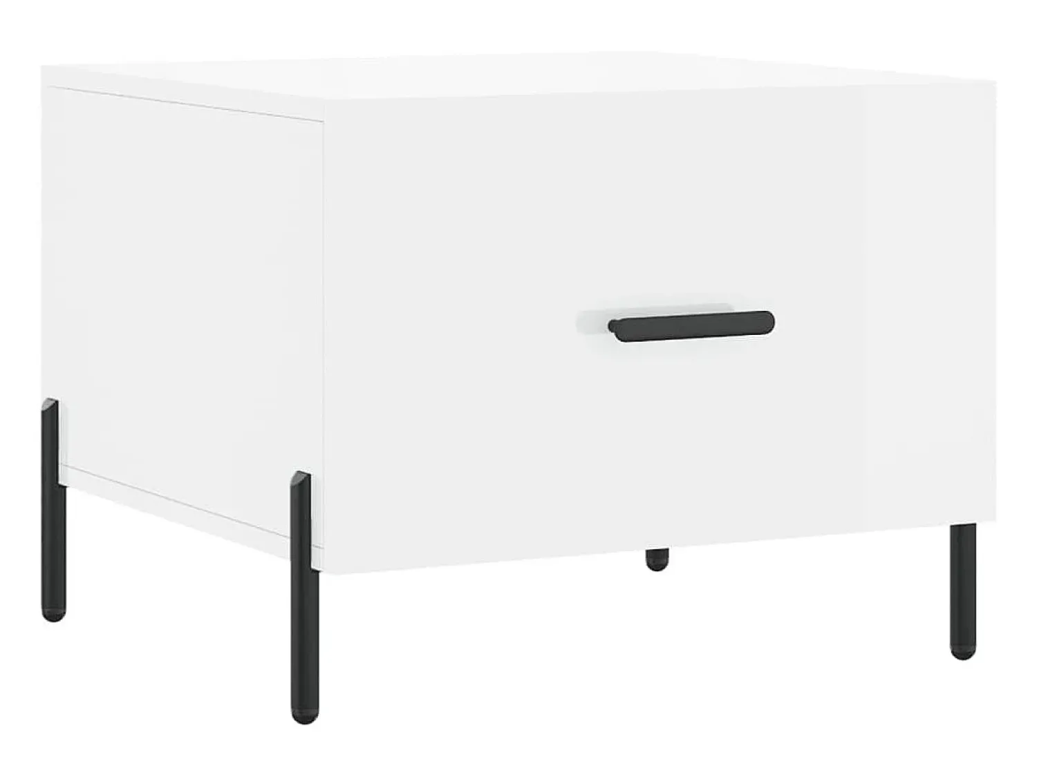 Mesa De Centro| Mesa de centro 50x50x40 cm madeira processada brilhante PT699819 Branco