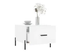 Mesa De Centro| Mesa de centro 50x50x40 cm madeira processada brilhante PT699819 Branco