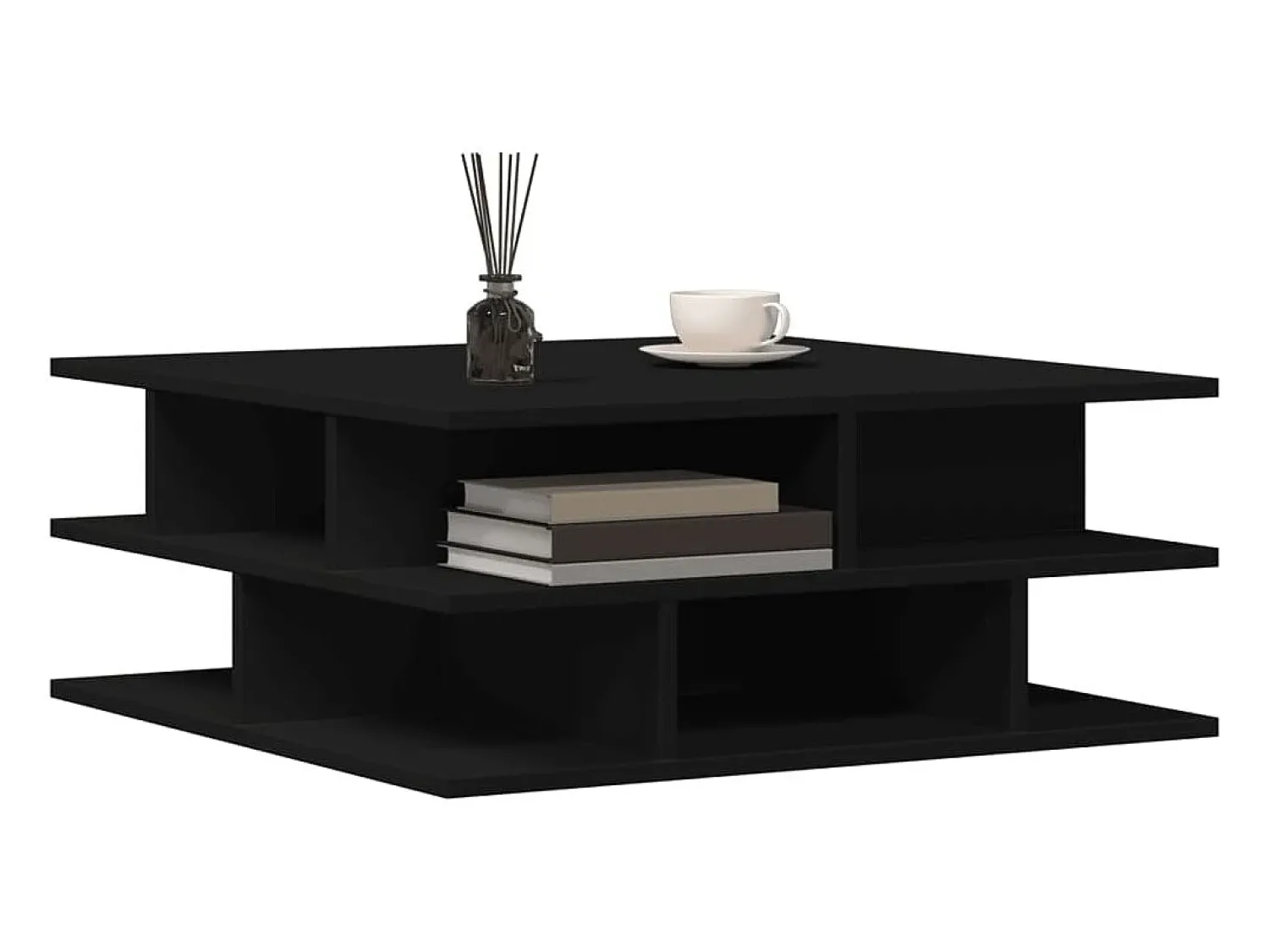 Mesa De Centro* Mesa de centro 70x70x29 cm madeira processada PT162095 Preto
