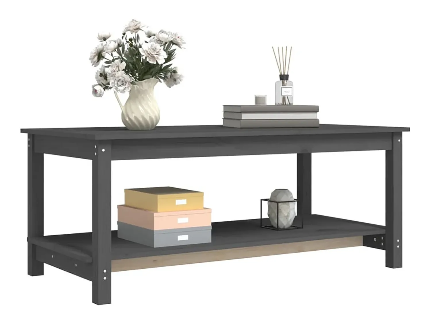 Mesa de centro 110x55x45 cm madeira de pinho maciça PT367442^ Mesa De Centro