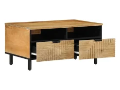 Mesa De Centro*vidaxl Mesa de centro 80x54x40 cm madeira de mangueira maciça castanho Natural claro