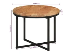 Mesa De Centro*vidaxl Mesa de centro 45x45x35 cm madeira de acácia maciça e ferro Castanho