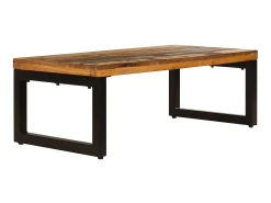 Hot Mesa de centro 100x50x35 cm madeira recuperada maciça e aço PT487594 Castanho