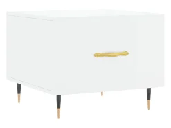 Mesa De Centro*vidaxl Mesa de centro 50x50x40 cm madeira processada brilhante Branco