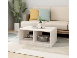 Outlet Mesa de centro 75x50x33,5 cm madeira de pinho maciça PT993327 Branco