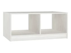 Outlet Mesa de centro 75x50x33,5 cm madeira de pinho maciça PT993327 Branco