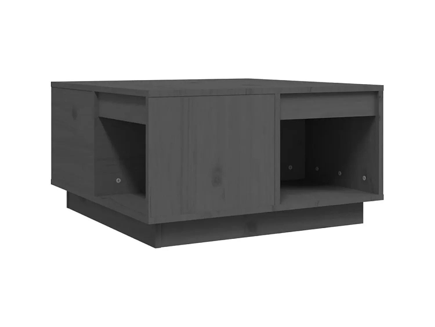 Mesa De Centro* Mesa de centro 60x61x32,5 cm madeira de pinho maciça PT947518 Cinzento