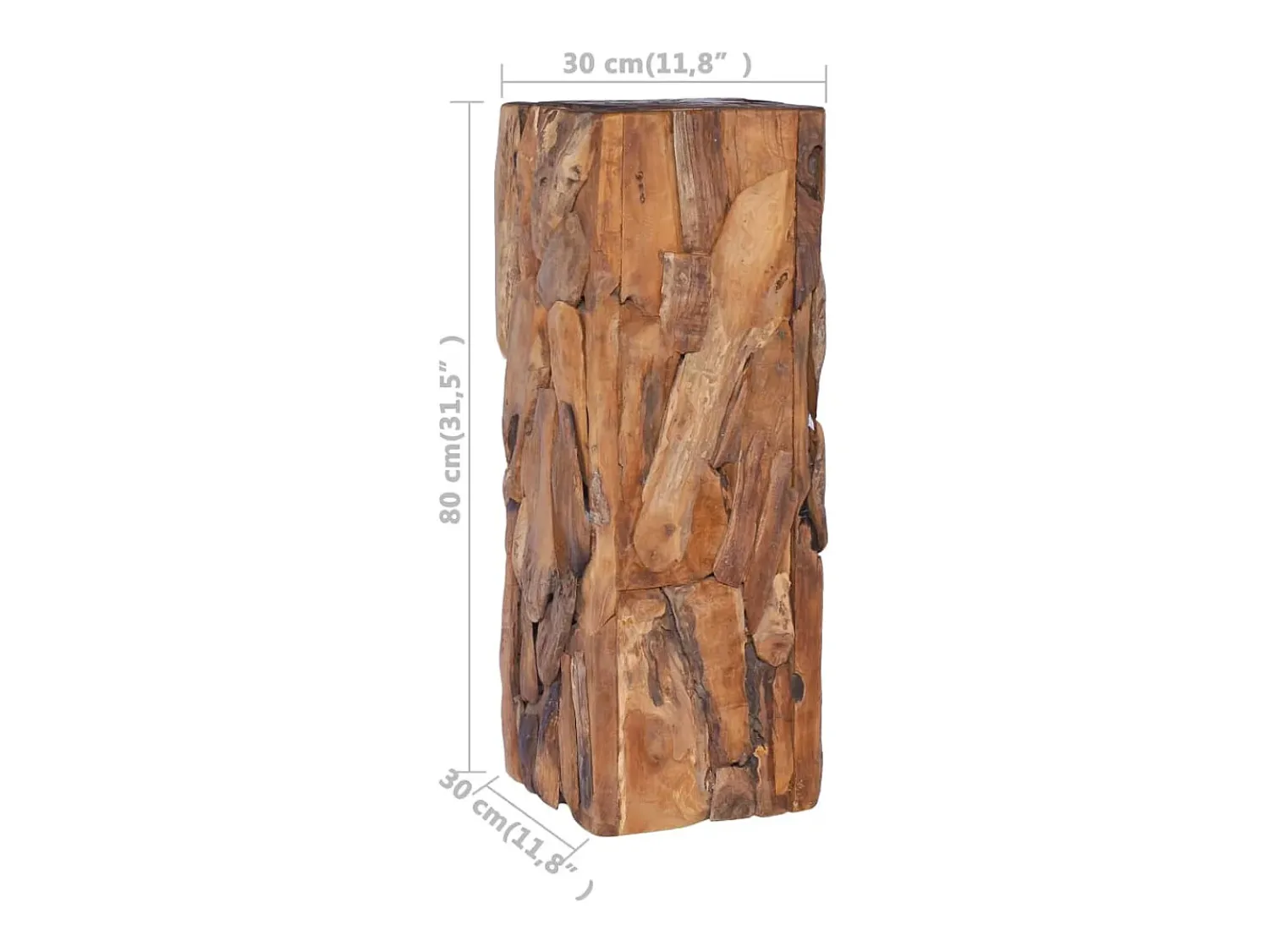 Mesa De Centro* Mesa de centro 30x30x80 cm madeira de teca maciça PT870120 Castanho