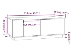 vidaxl Mesa de centro 110x50x40 cm madeira de pinho maciça^ Mesa De Centro