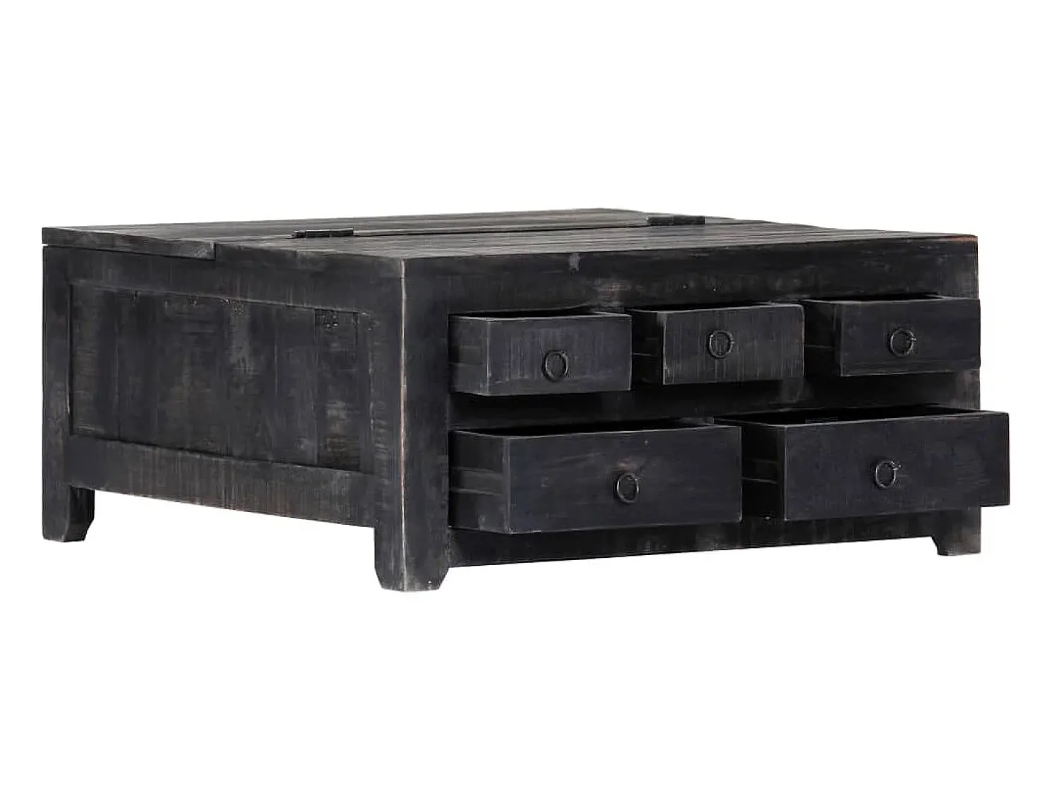 Mesa de centro 65x65x30 cm madeira de mangueira maciça PT317224^ Mesa De Centro