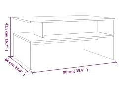 Discount vidaxl Mesa de centro 90x60x42,5 cm madeira processada carvalho fumado Natural claro