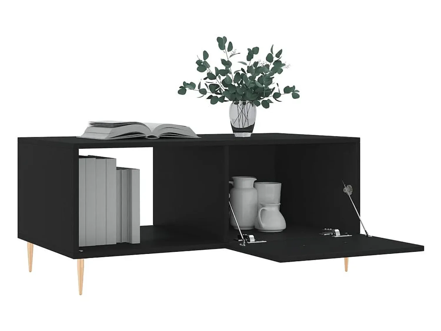 Mesa De Centro|vidaxl Mesa de centro 90x50x40 cm madeira processada Preto