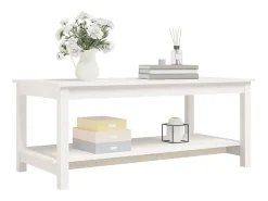 Mesa De Centro|vidaxl Mesa de centro 110x55x45 cm madeira de pinho maciça Branco