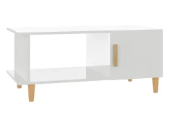 Mesa De Centro| Mesa de centro 90x50x40 cm madeira processada brilhante PT177410 Branco