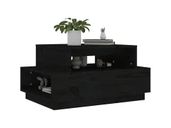 Mesa De Centro| Mesa de centro 80x55x40,5 cm madeira de pinho maciça PT773770 Preto