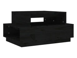 Mesa De Centro| Mesa de centro 80x55x40,5 cm madeira de pinho maciça PT773770 Preto