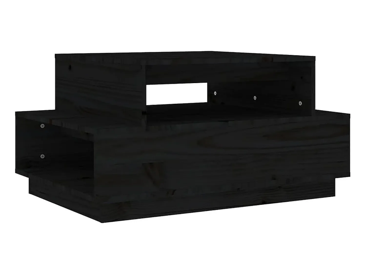 Mesa De Centro| Mesa de centro 80x55x40,5 cm madeira de pinho maciça PT773770 Preto