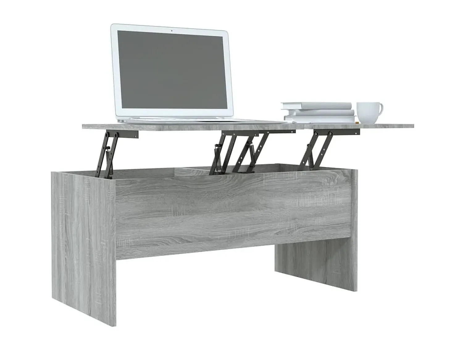 Mesa De Centro| Mesa de centro 102x50,5x46,5 cm madeira processada sonoma cinza PT976887 Cinzento