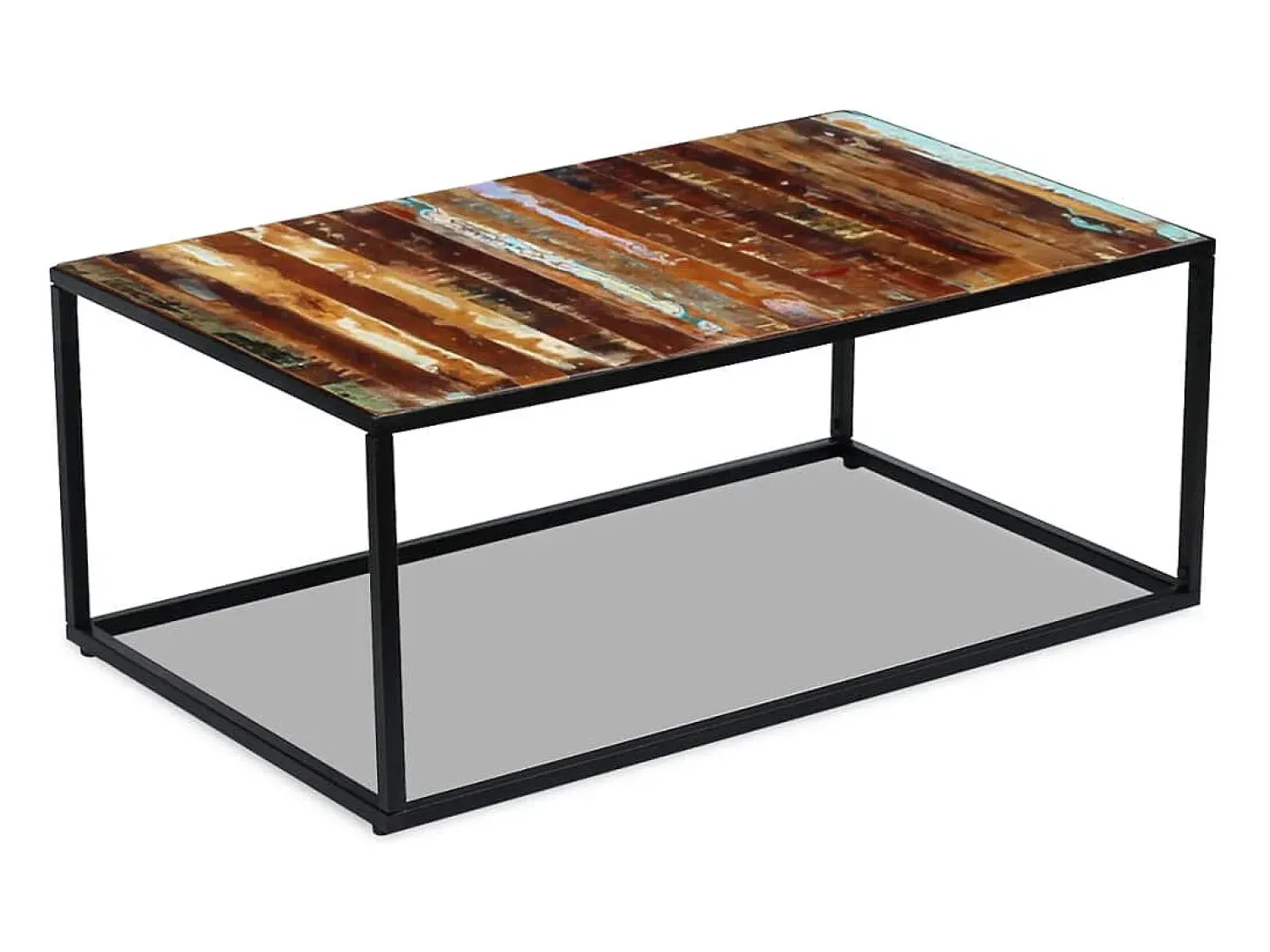 vidaxl Mesa de centro 100x60x40 cm madeira recuperada maciça^ Mesa De Centro