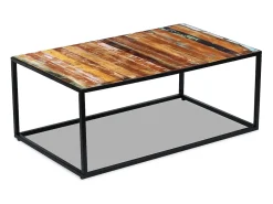 vidaxl Mesa de centro 100x60x40 cm madeira recuperada maciça^ Mesa De Centro