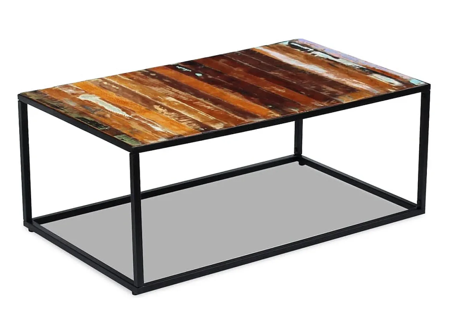 vidaxl Mesa de centro 100x60x40 cm madeira recuperada maciça^ Mesa De Centro