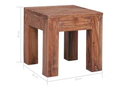 Mesa De Centro* Mesa de centro 30x30x30 cm madeira recuperada maciça PT131921 Castanho