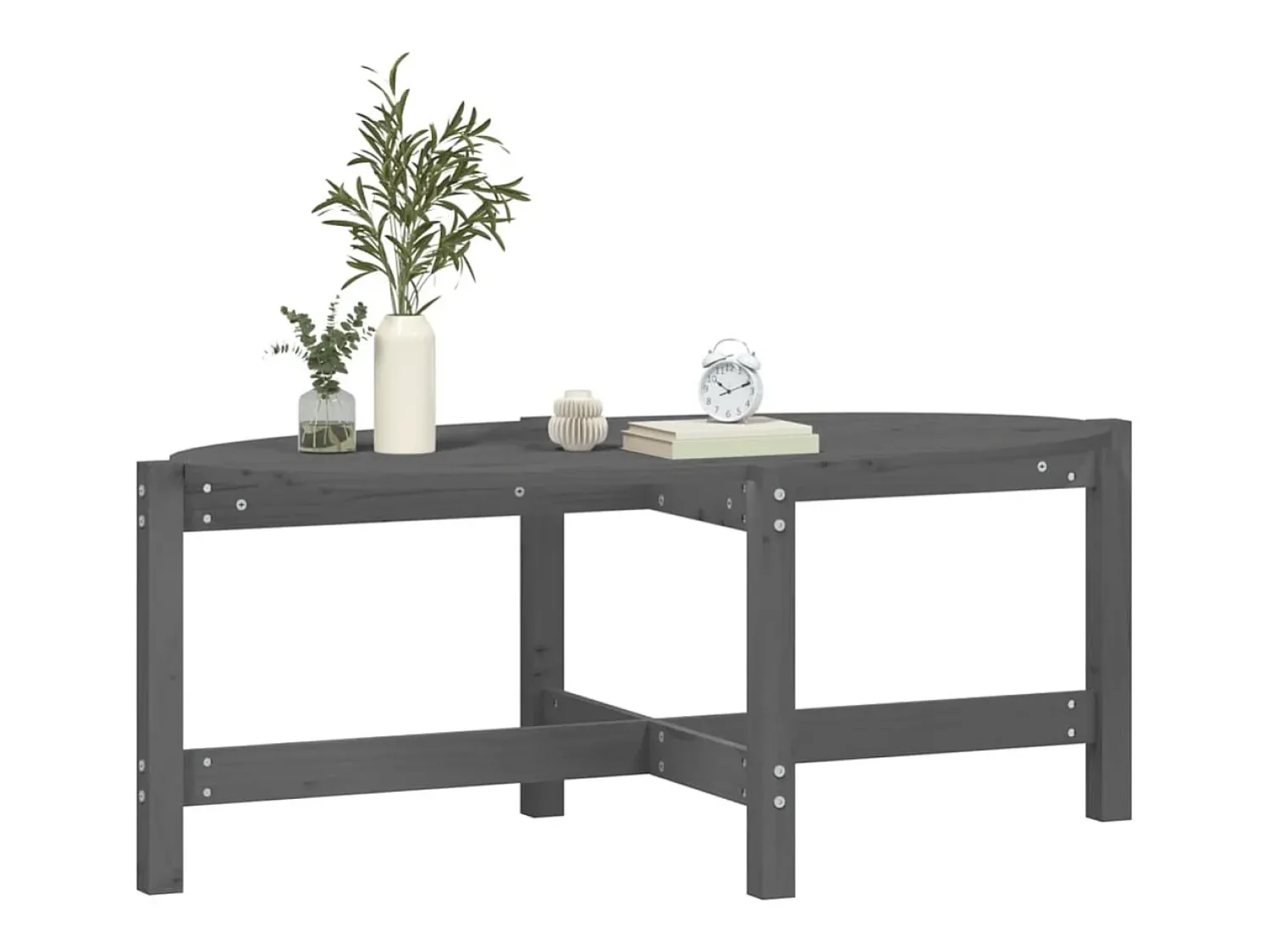 Mesa De Centro|vidaxl Mesa de centro 118x63x45 cm madeira de pinho maciça cinza Cinzento