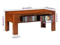Mesa De Centro*vidaxl Mesa de centro 90x50x40 cm madeira de acácia maciça Natural claro