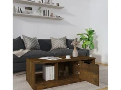Online vidaxl Mesa de centro 102x50x36 cm madeira processada carvalho fumado Natural claro