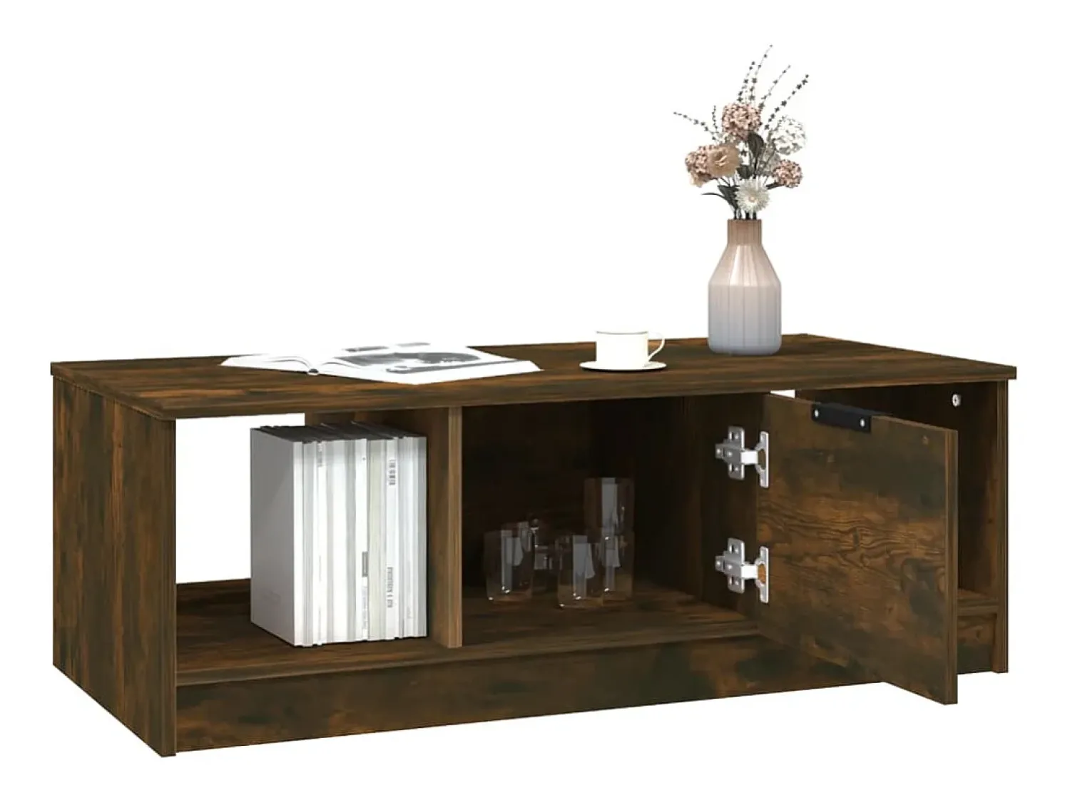 Online vidaxl Mesa de centro 102x50x36 cm madeira processada carvalho fumado Natural claro