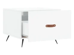 Mesa De Centro|vidaxl Mesa de centro 50x50x40 cm madeira processada brilhante Branco