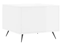 Mesa De Centro|vidaxl Mesa de centro 50x50x40 cm madeira processada brilhante Branco