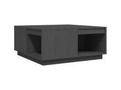 Mesa De Centro| Mesa de centro 80x81x36,5 cm madeira de pinho maciça PT976186 Cinzento