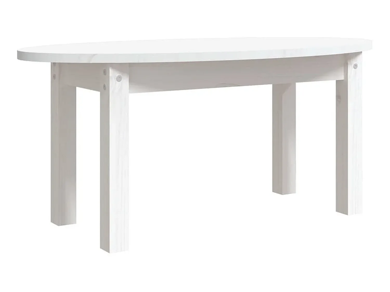 Mesa De Centro* Mesa de centro 80x40x35 cm madeira de pinho maciça PT690561 Branco