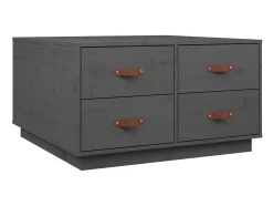Mesa De Centro* Mesa de centro 80x80x45 cm madeira de pinho maciça cinza PT242737 Cinzento