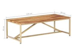 Sale vidaxl Mesa de centro 120x60x40 cm madeira maciça Natural claro