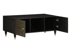 Discount vidaxl Mesa de centro 100x54x40 cm madeira de mangueira maciça Preto
