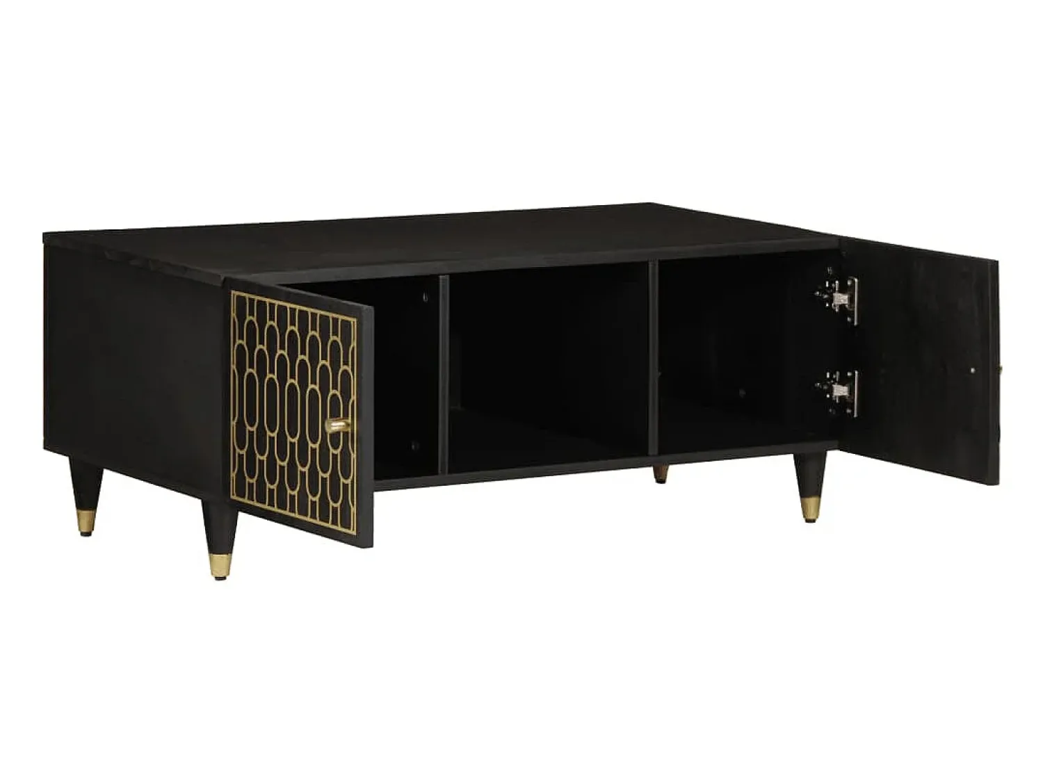 Discount vidaxl Mesa de centro 100x54x40 cm madeira de mangueira maciça Preto